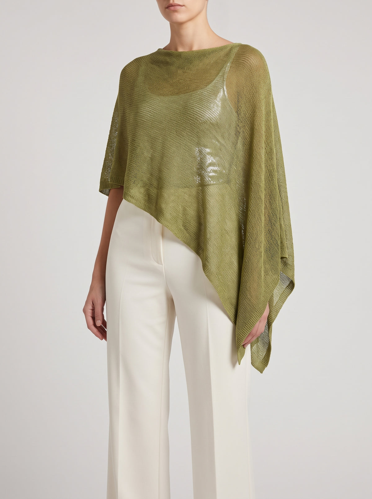 Celeste Batwing Sleeve Knit Shawl Top — Olive