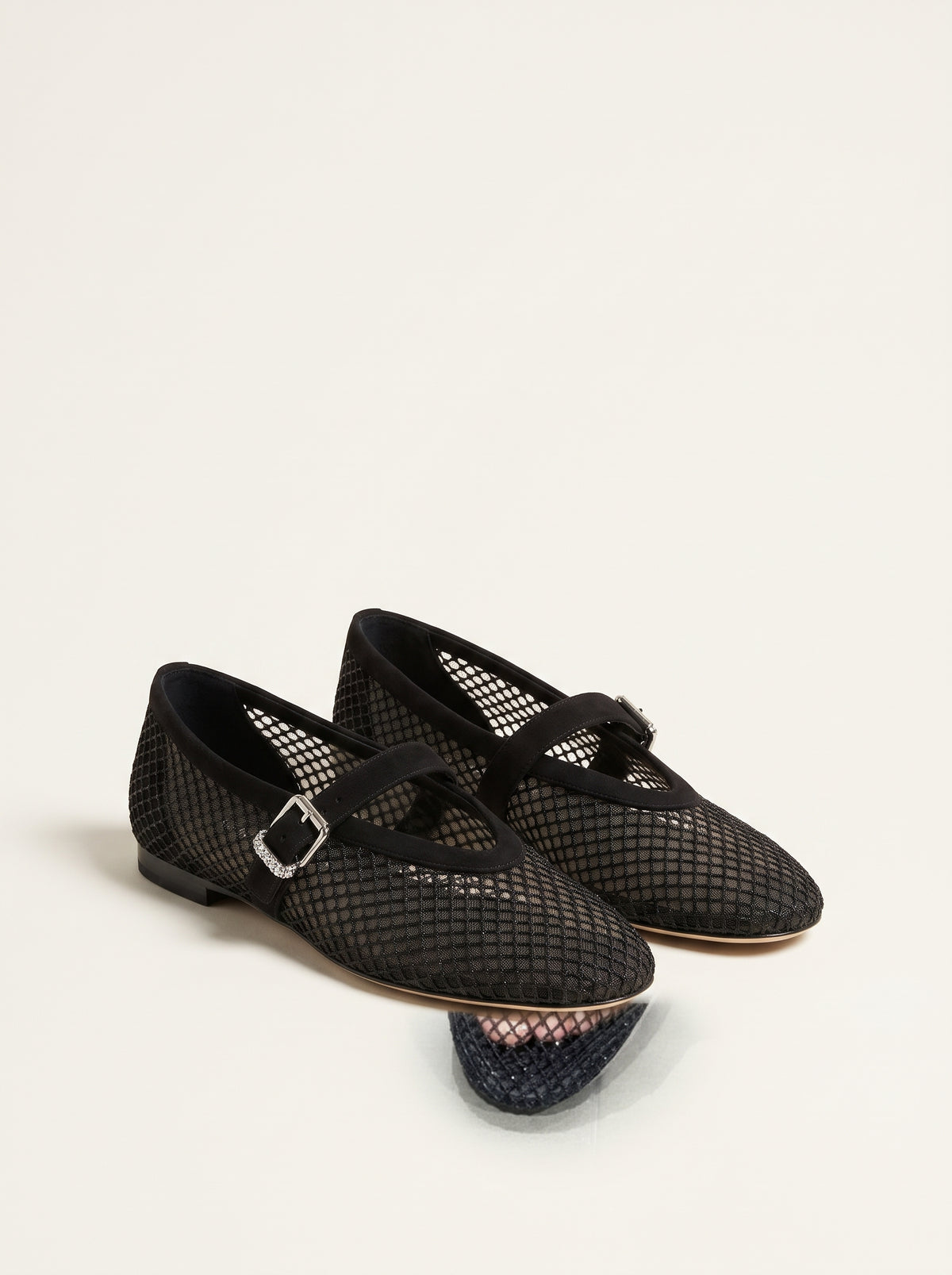 Ballerines babies Rebecca en résille à strass