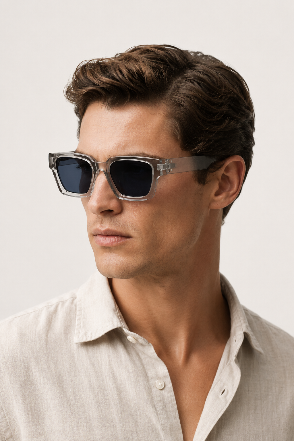 Lunettes Lucent Square Gris Transparent — profil