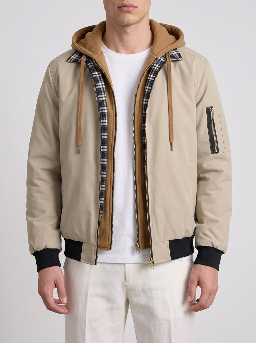 Bomber à Capuche Double Épaisseur