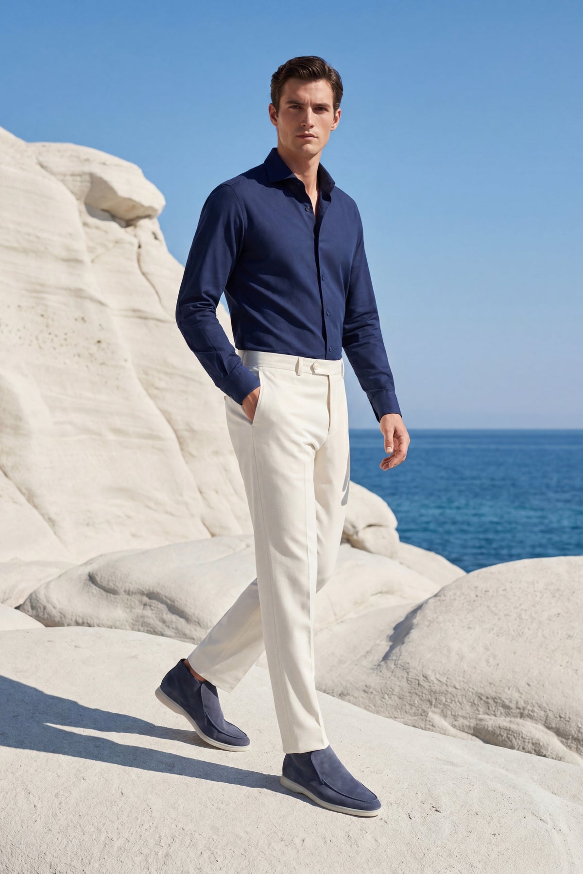 Mocassin Montant Capri Bleu — vue arrière