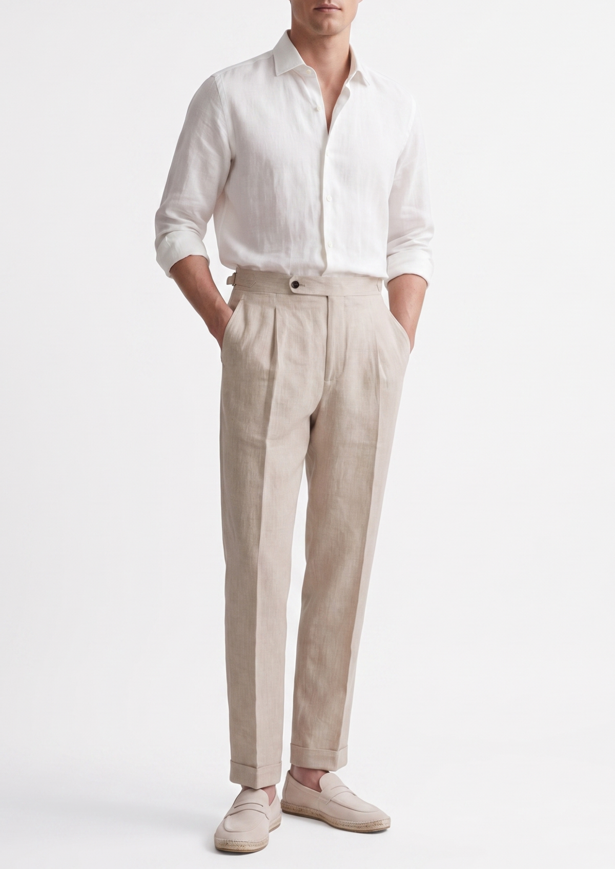 Pantalon côtier à pinces Tuscany ivoire