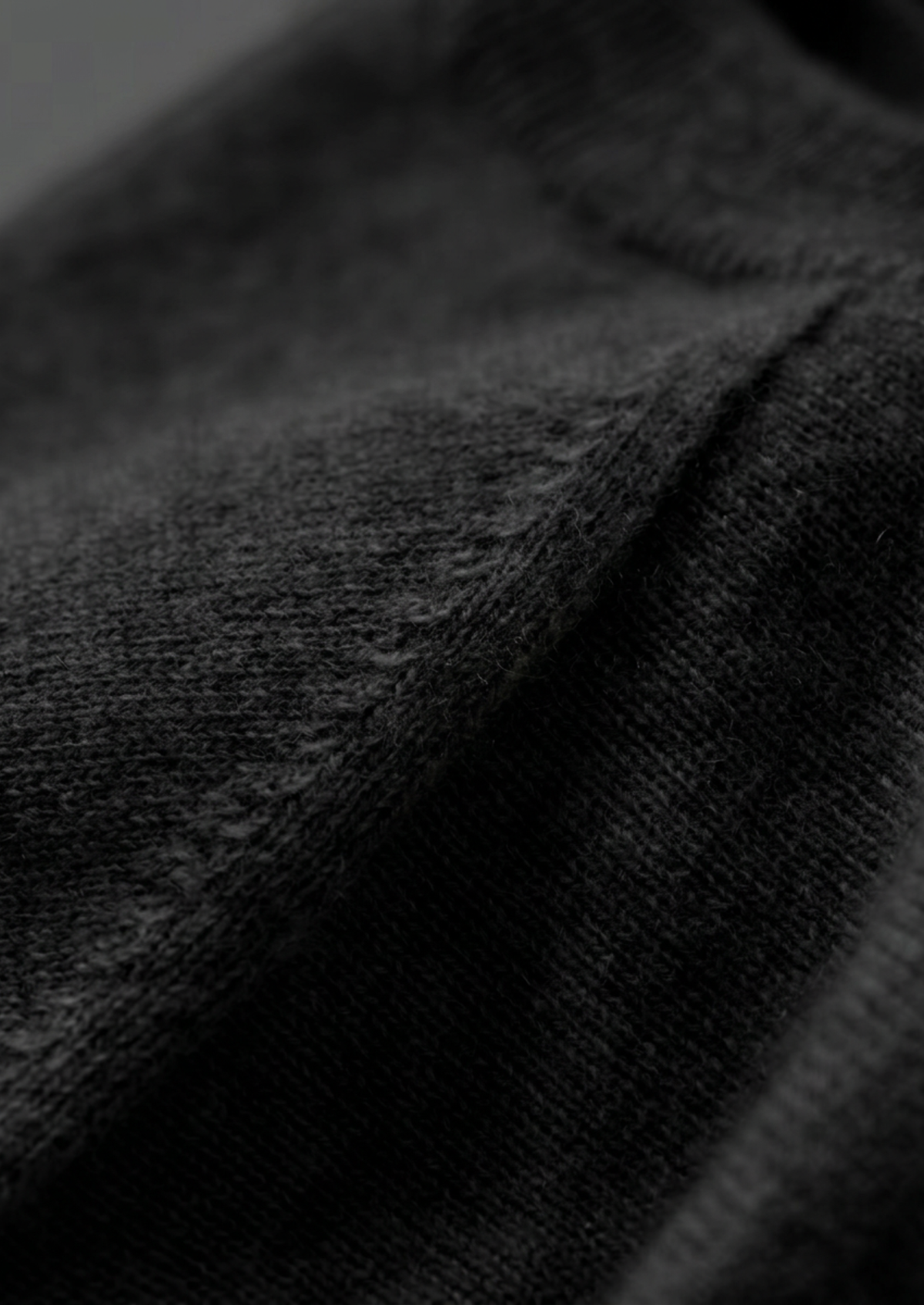 T-Shirt col rond classique en cachemire premium noir