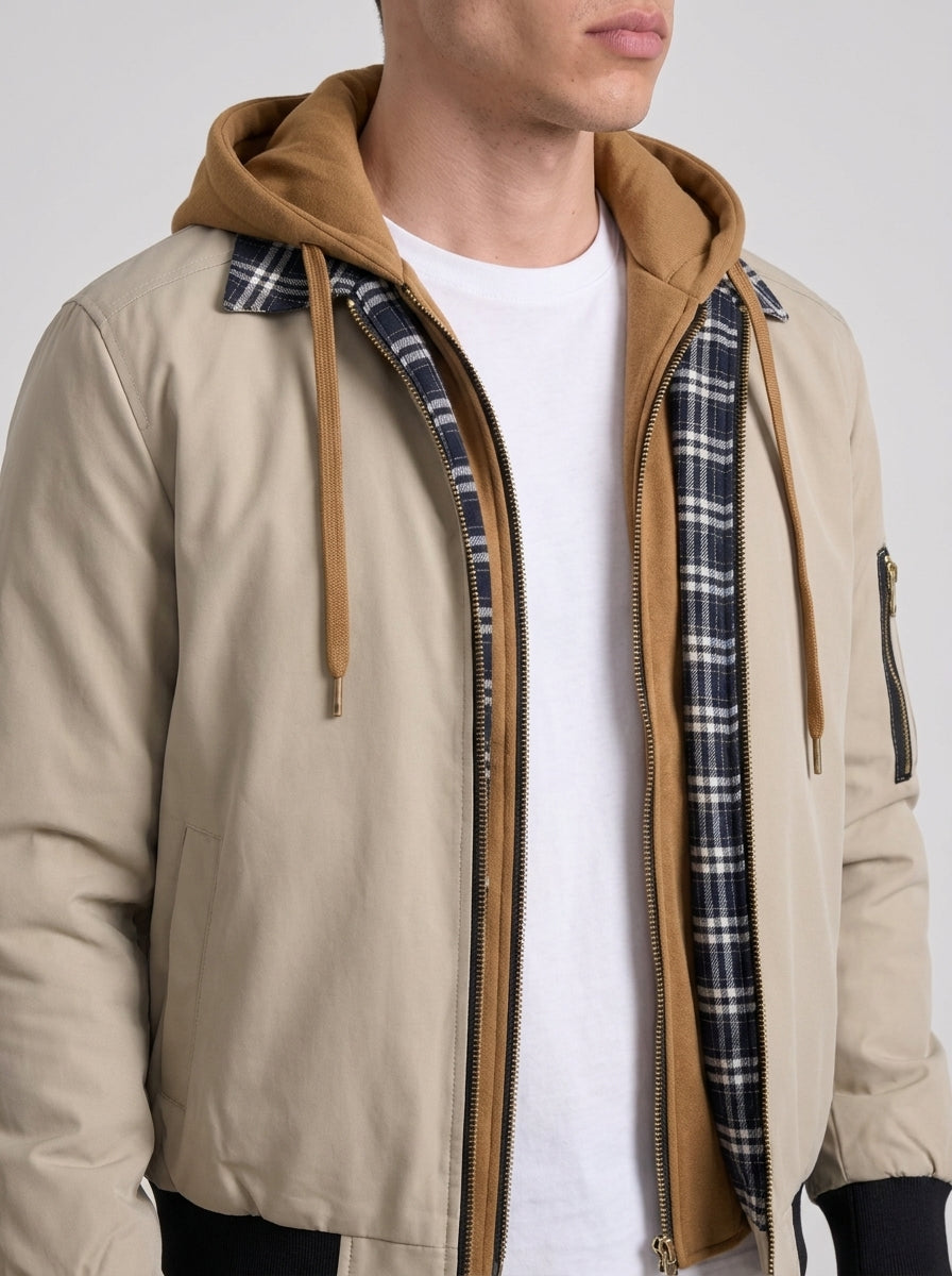 Bomber à Capuche Double Épaisseur