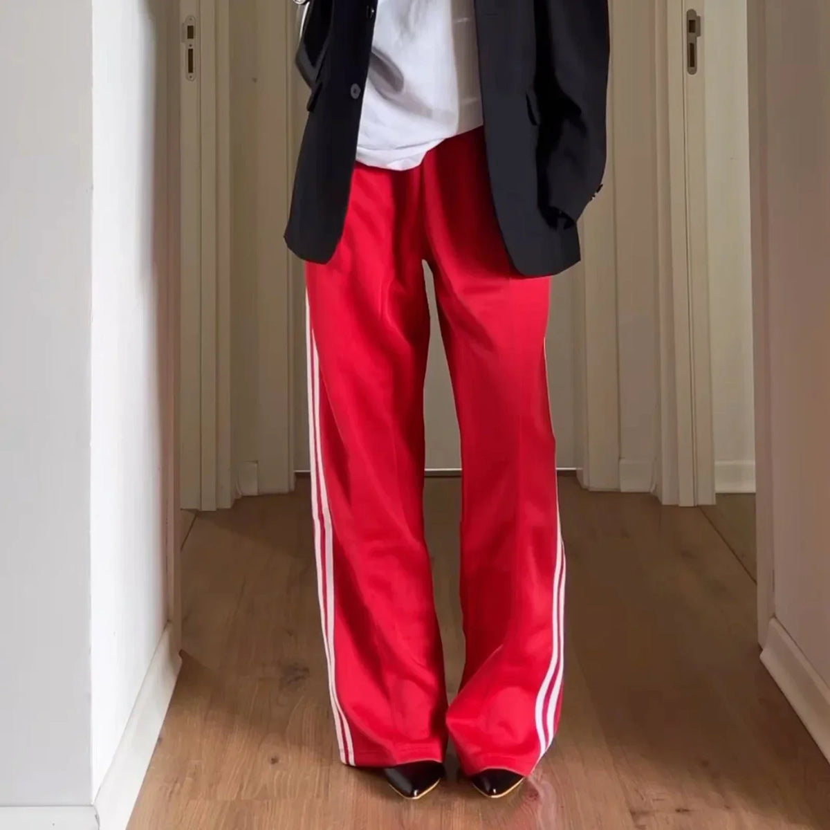 Pantalon de survêtement Sandra rayé à cordon