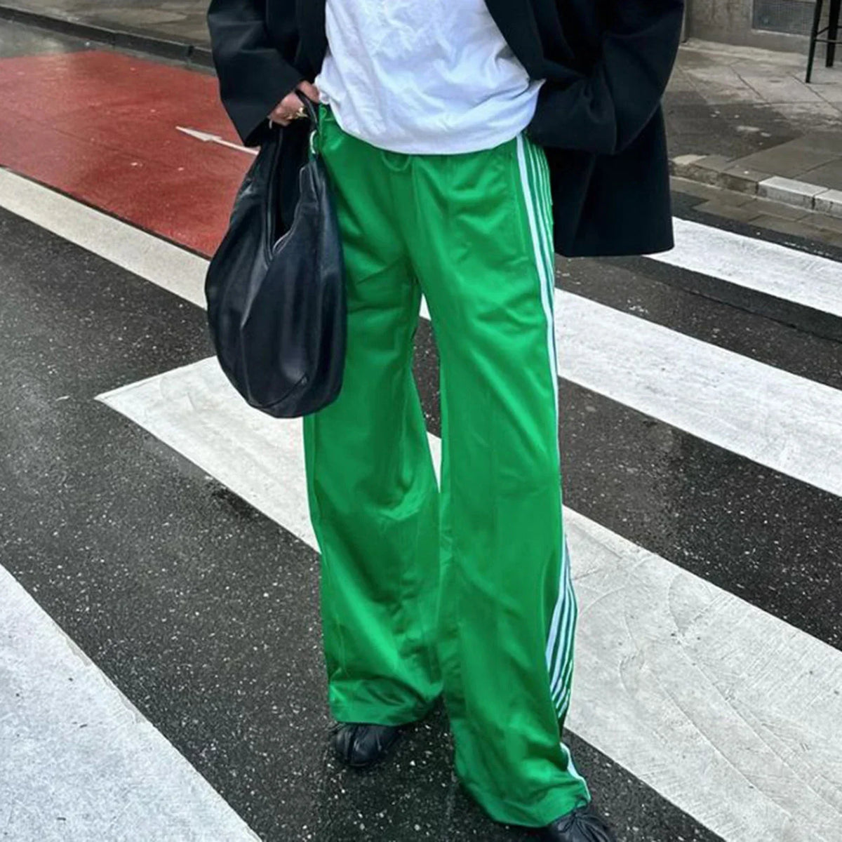 Pantalon de survêtement Sandra rayé à cordon