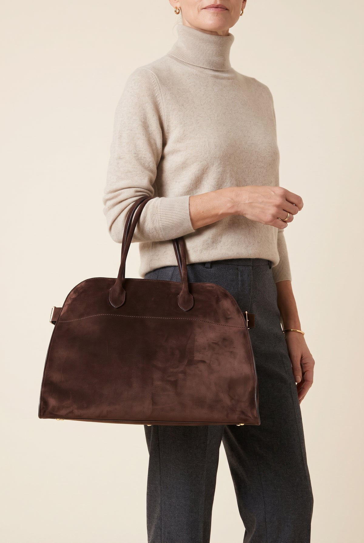 Henna Structured Faux Leather Tote — On-Model View