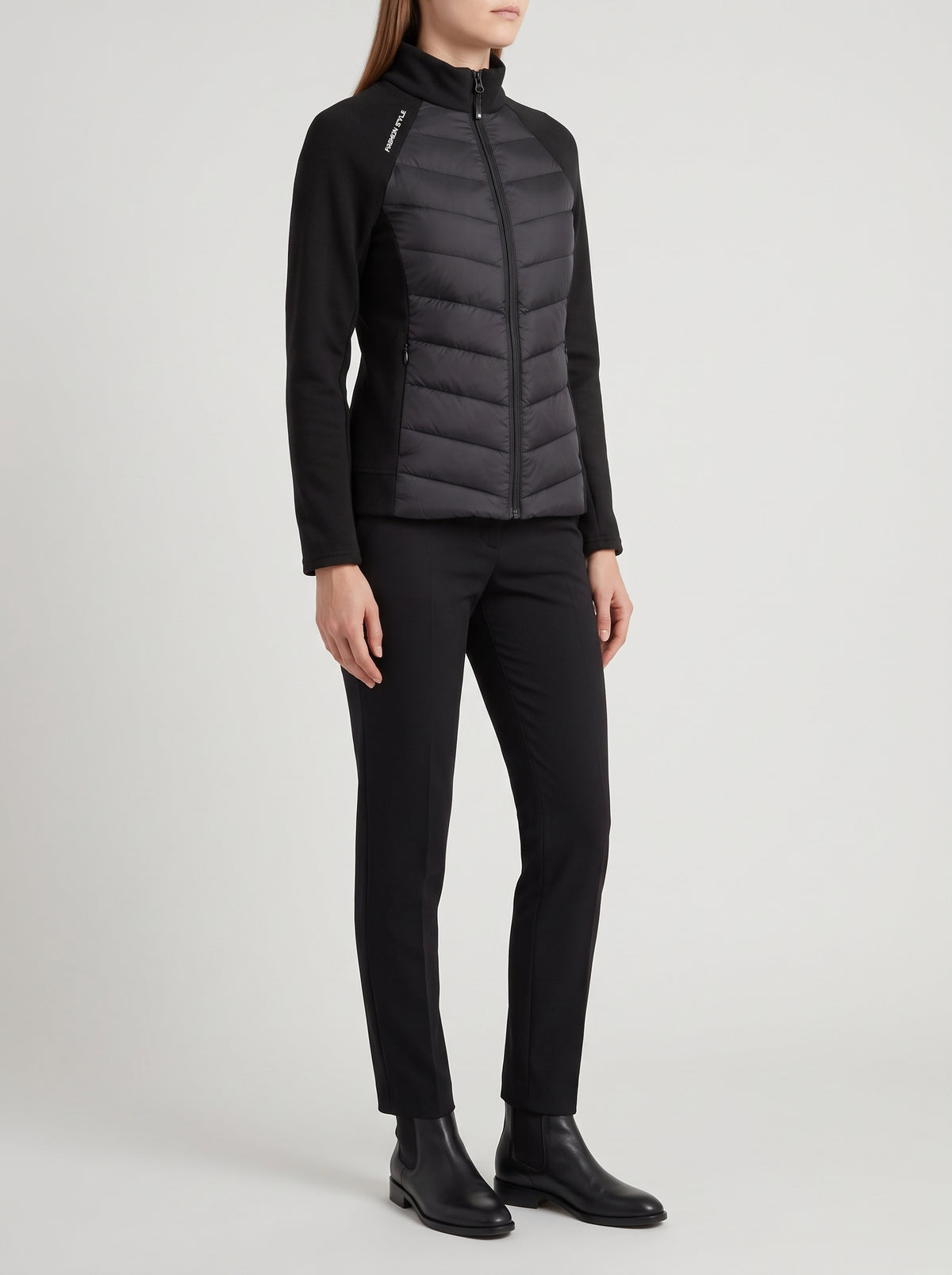 Pauline Fitted Quilted Coat — Black