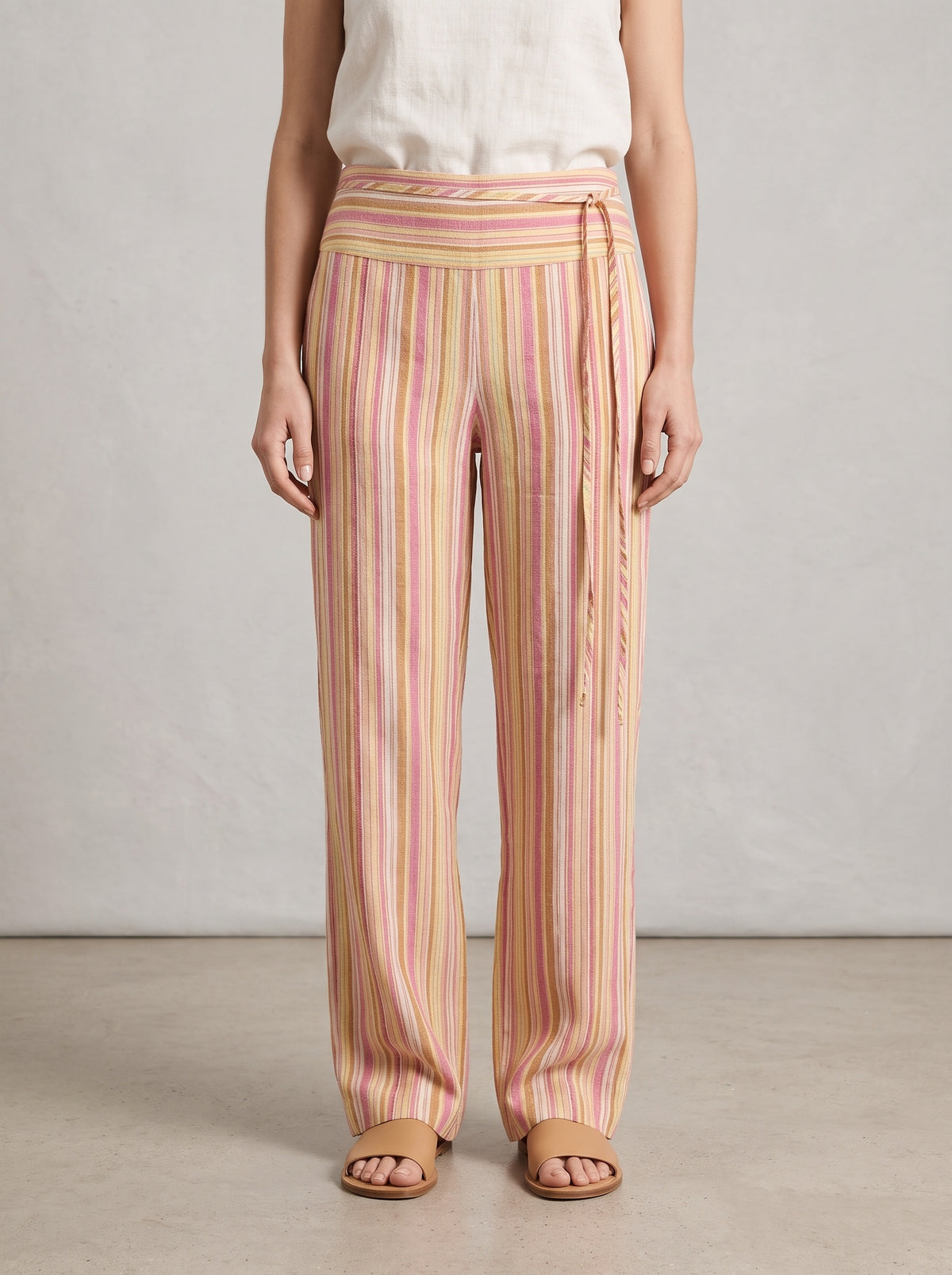 Pantalon utilitaire Valerie à rayures - Orange/Rose