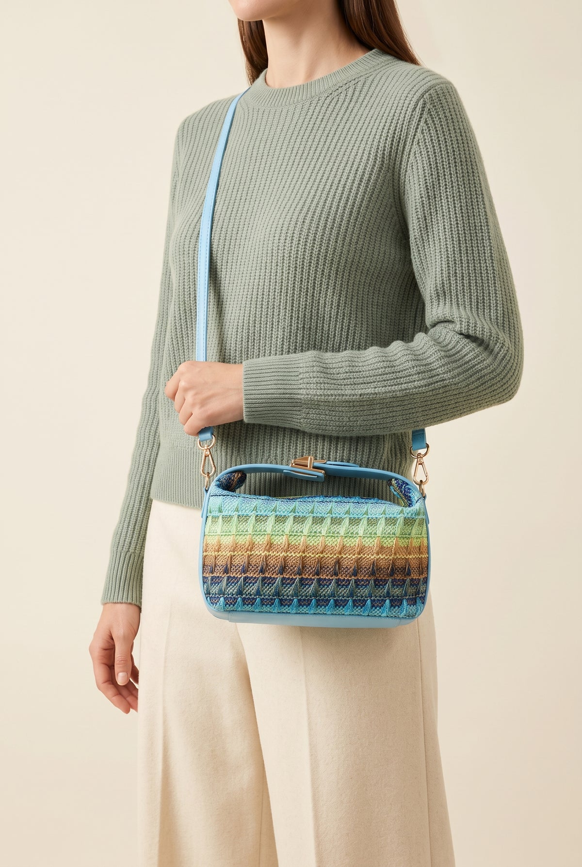 Raphaela Woven Raffia Hobo Bag — On-Model View