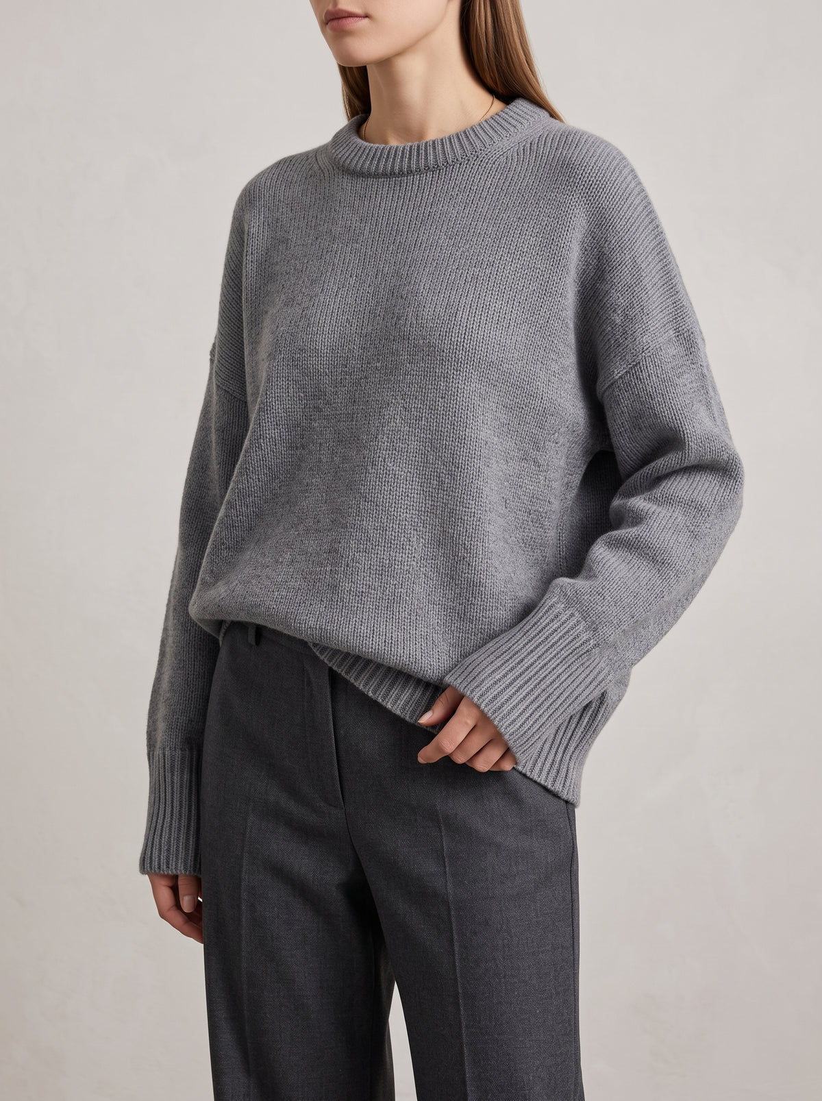 Georgette Ribbed Knit Jumper - Grey