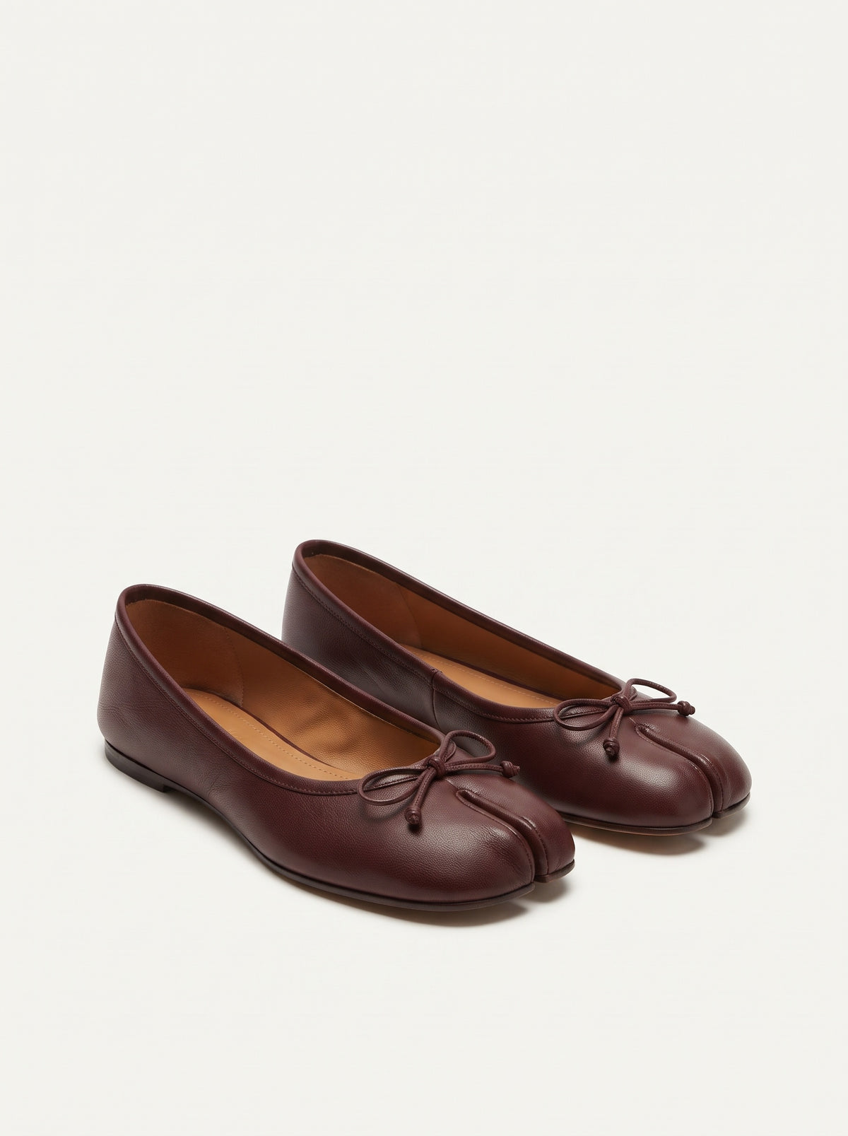 Ballerines tabi Cecilia en lin à nœud - Marron