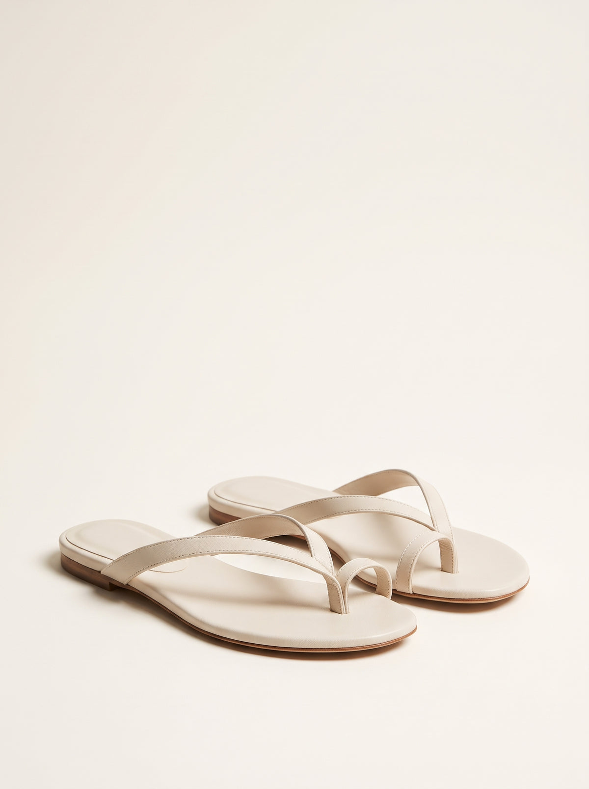 Sophia Open-Toe Flats — White