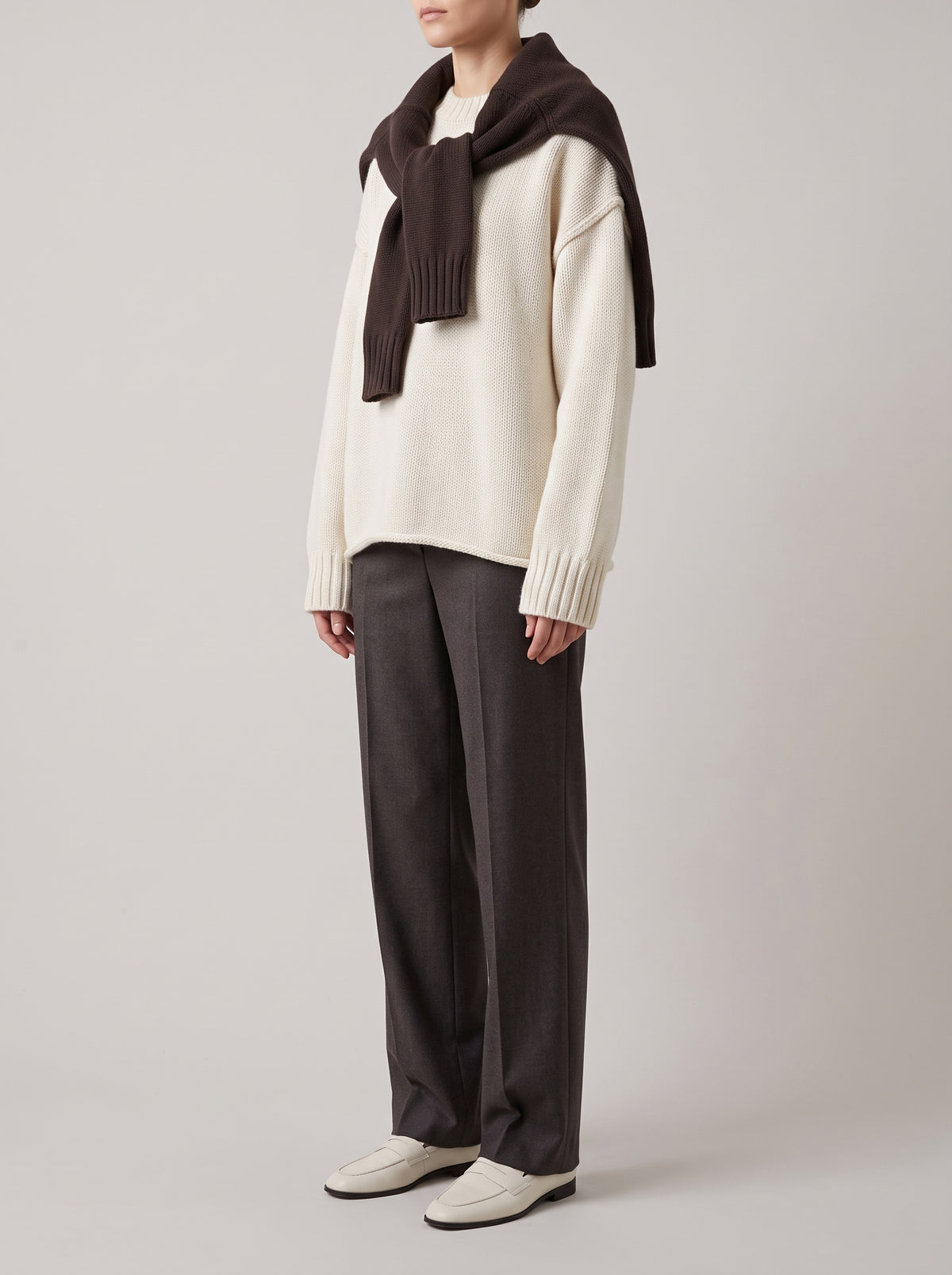 Joyce Oversized Knit Jumper - White