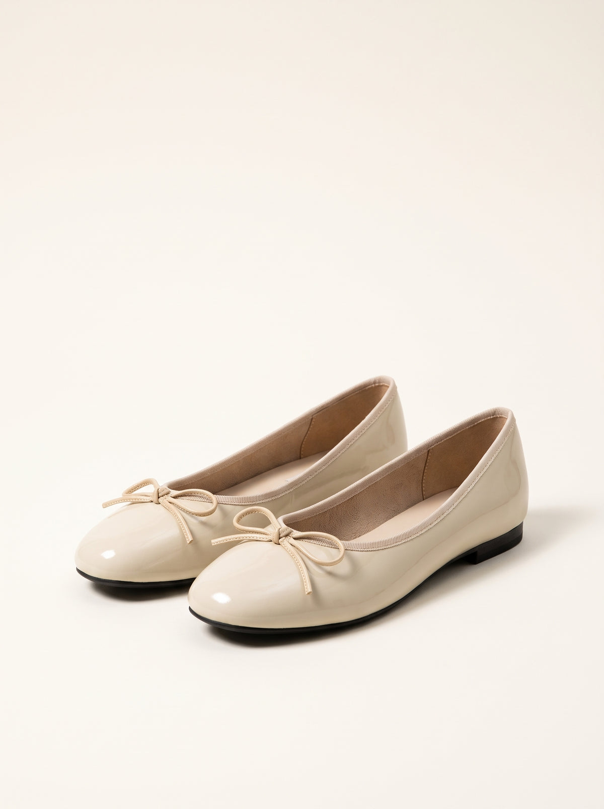 Ballerines Suzette vernies à nœud - Beige
