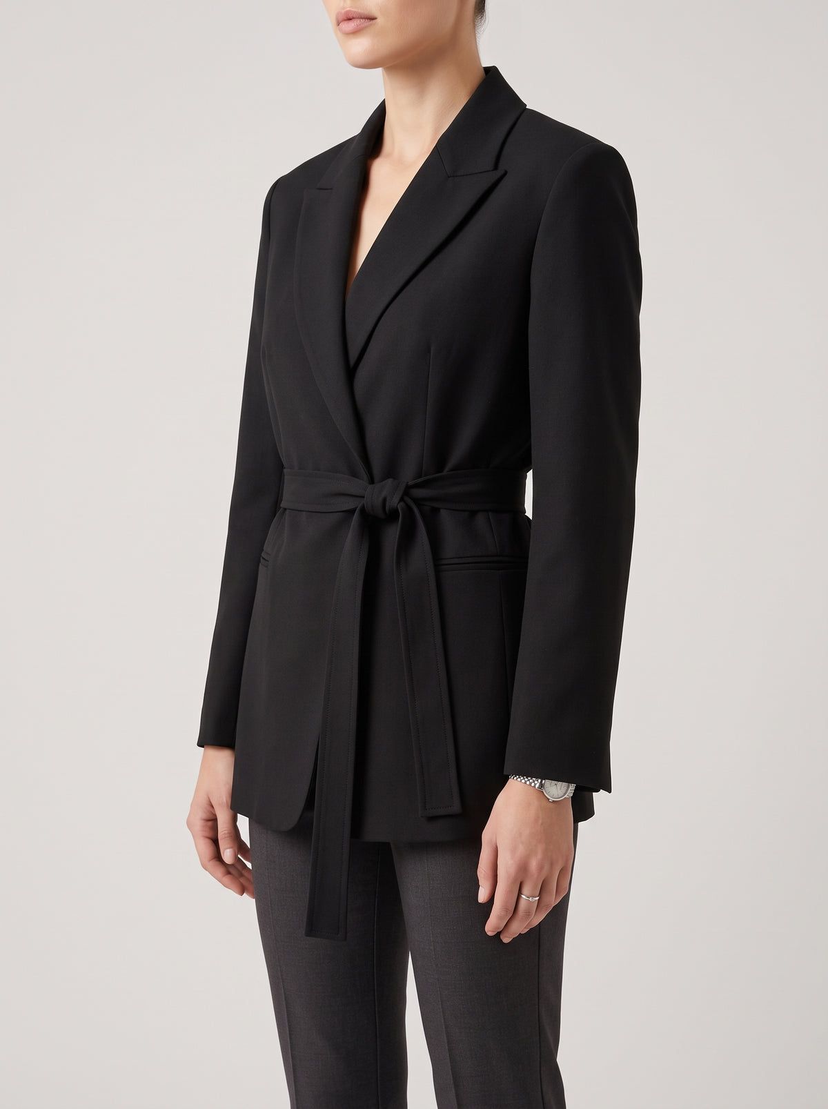 Mia Lace-Up Blazer - Black