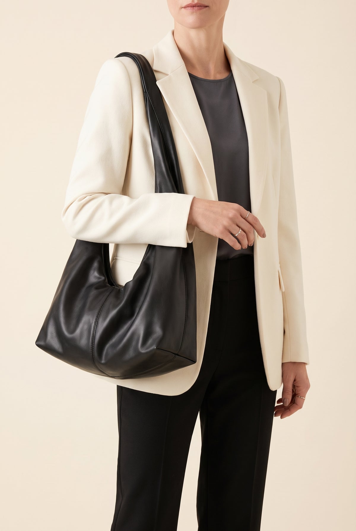 Gelyn Faux Leather Square Clutch — On-Model View