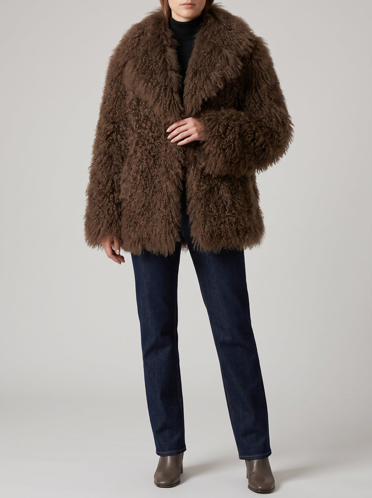 Bella Faux Fur Coat — Brown