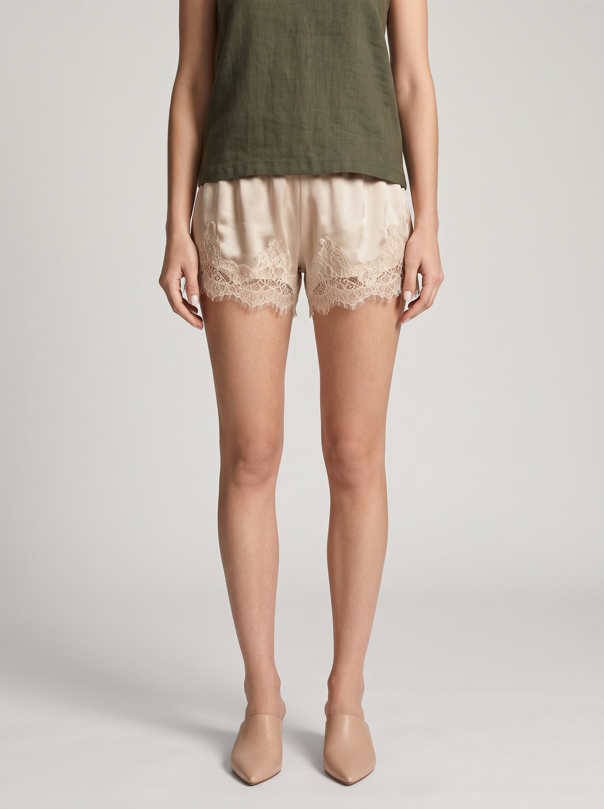 Short Fiora en satin - Beige