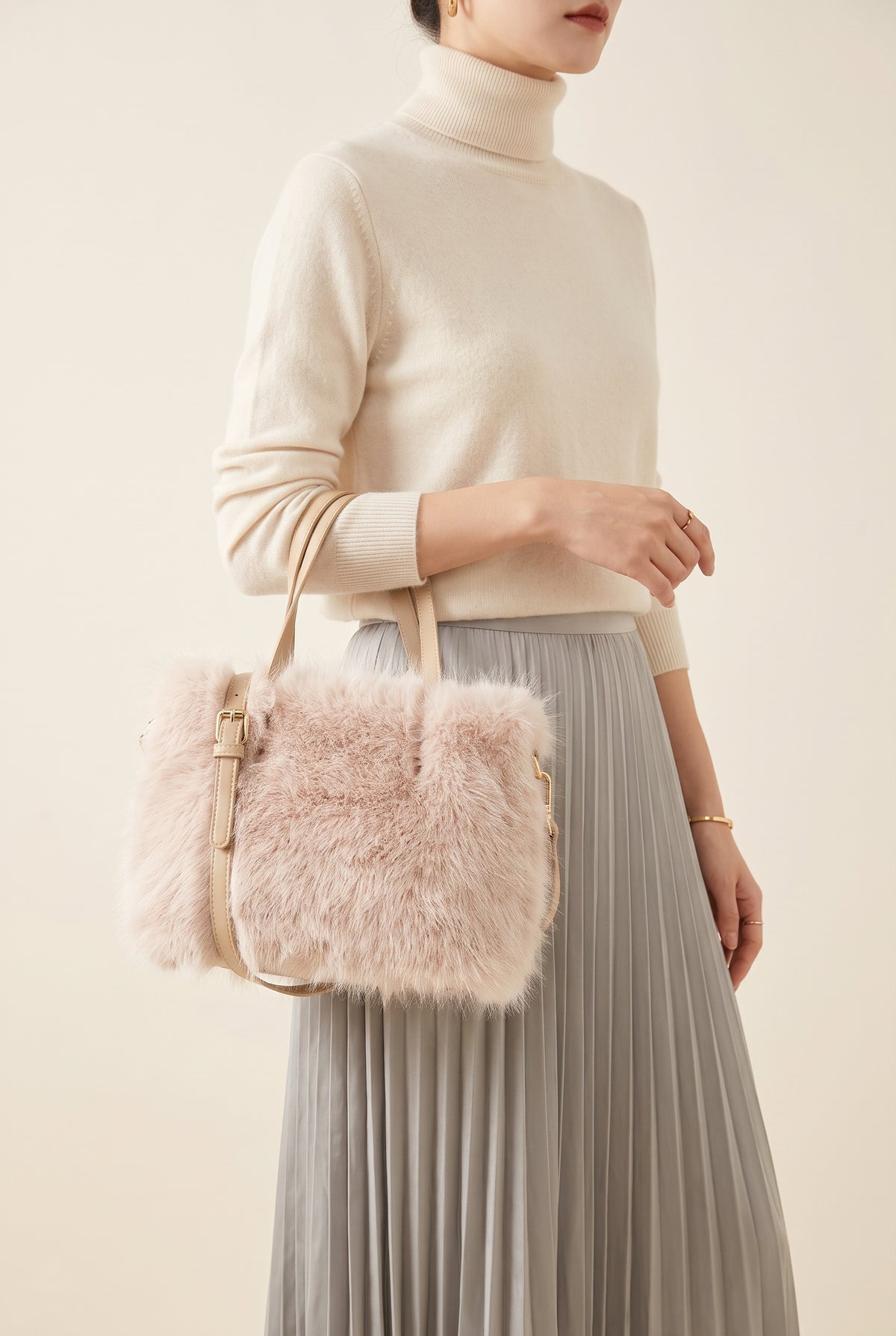 Maricar Faux Fur Crossbody Bag — On-Model View