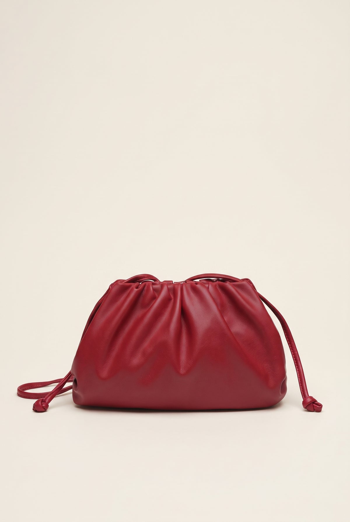 Bellina Faux Leather Crossbody Bag — Red