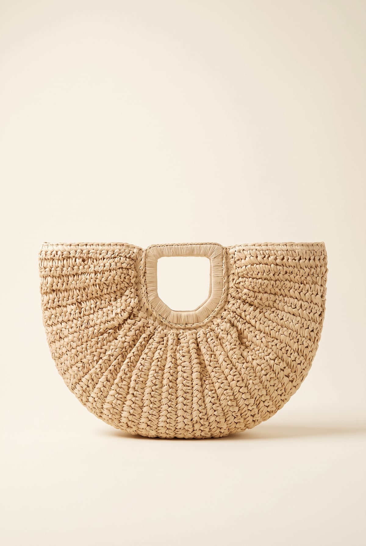 Cabas demi-lune Bianca en rotin