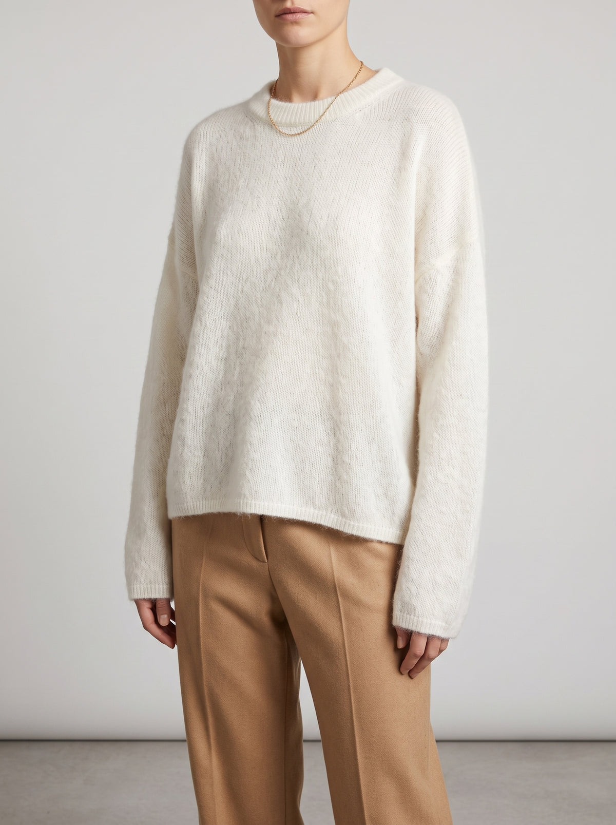 Blake Ribbed Crew-Neck Sweater — White
