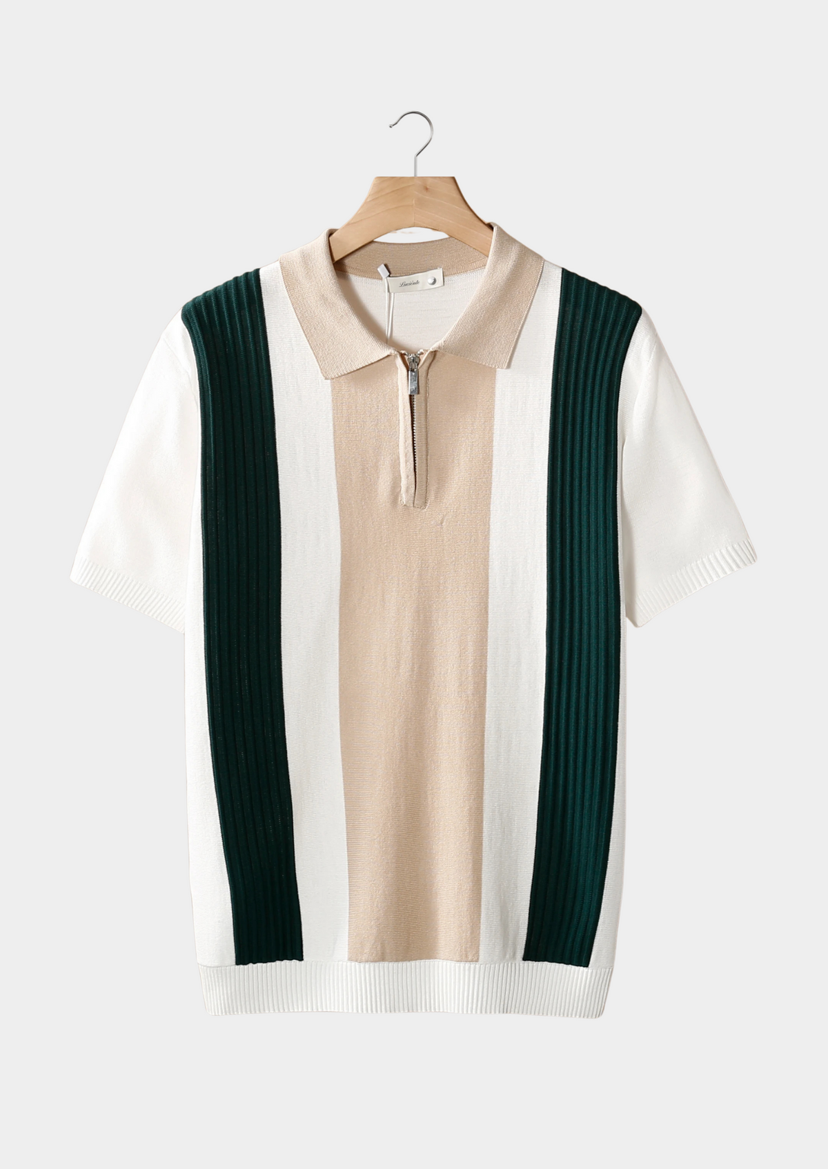 Polo zippé resort blanc