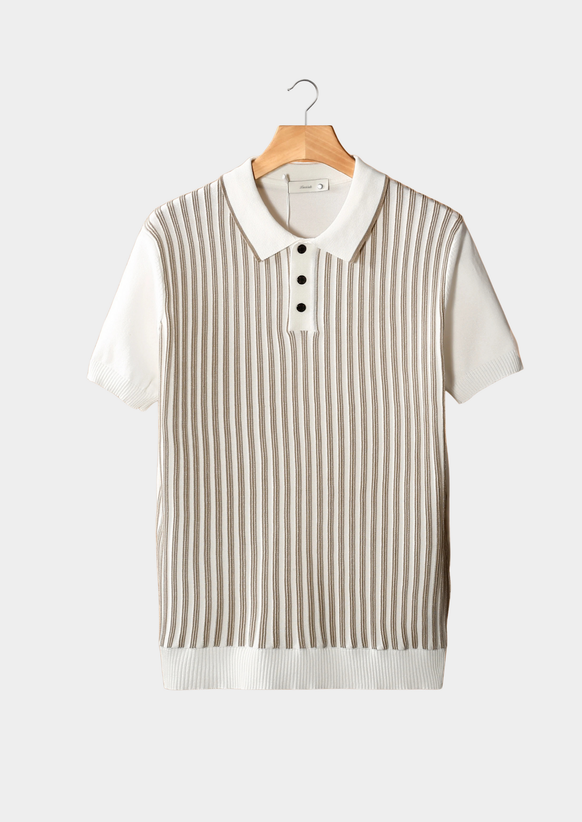 Polo à rayures verticales blanc