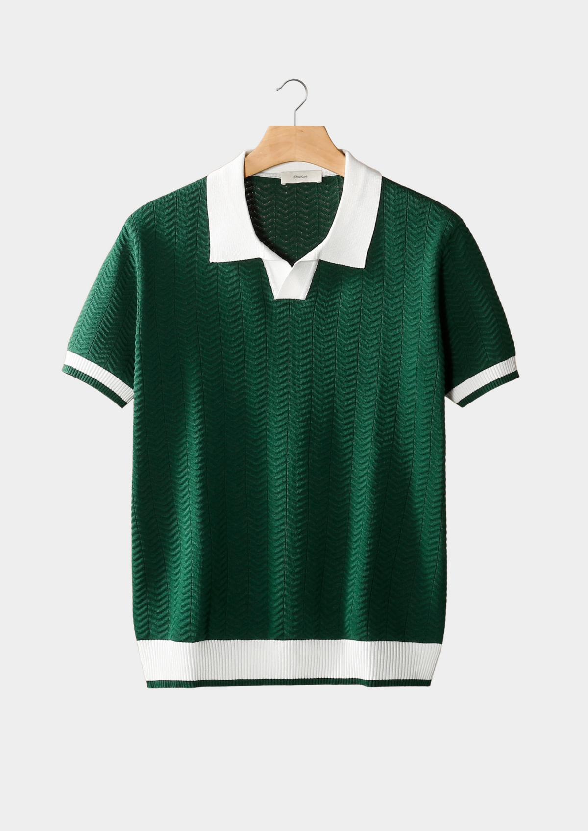 Polo texturé à contrastes vert