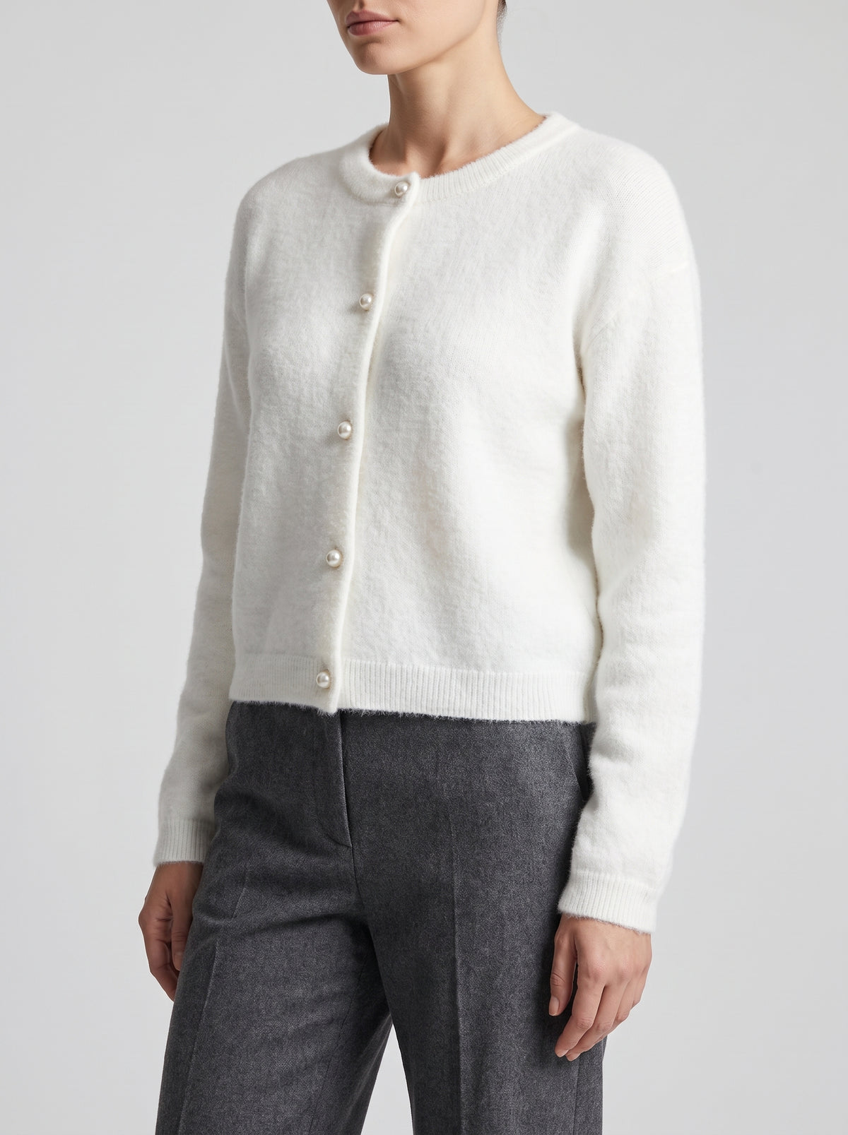 Hazel Long Soft Knit Cardigan — White