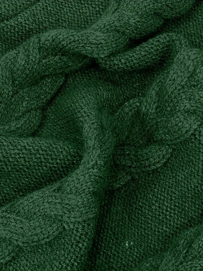MADELEINE — Robe à Col Roulé en Maille Torsadée