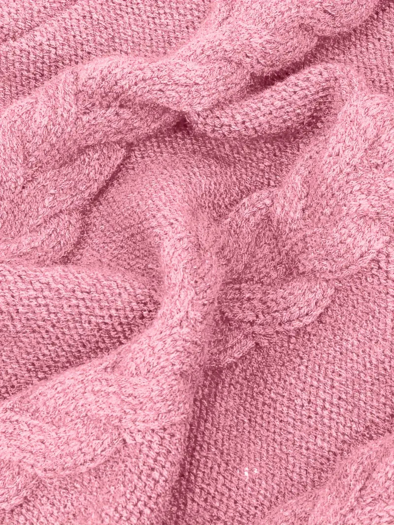 MADELEINE — Robe à Col Roulé en Maille Torsadée