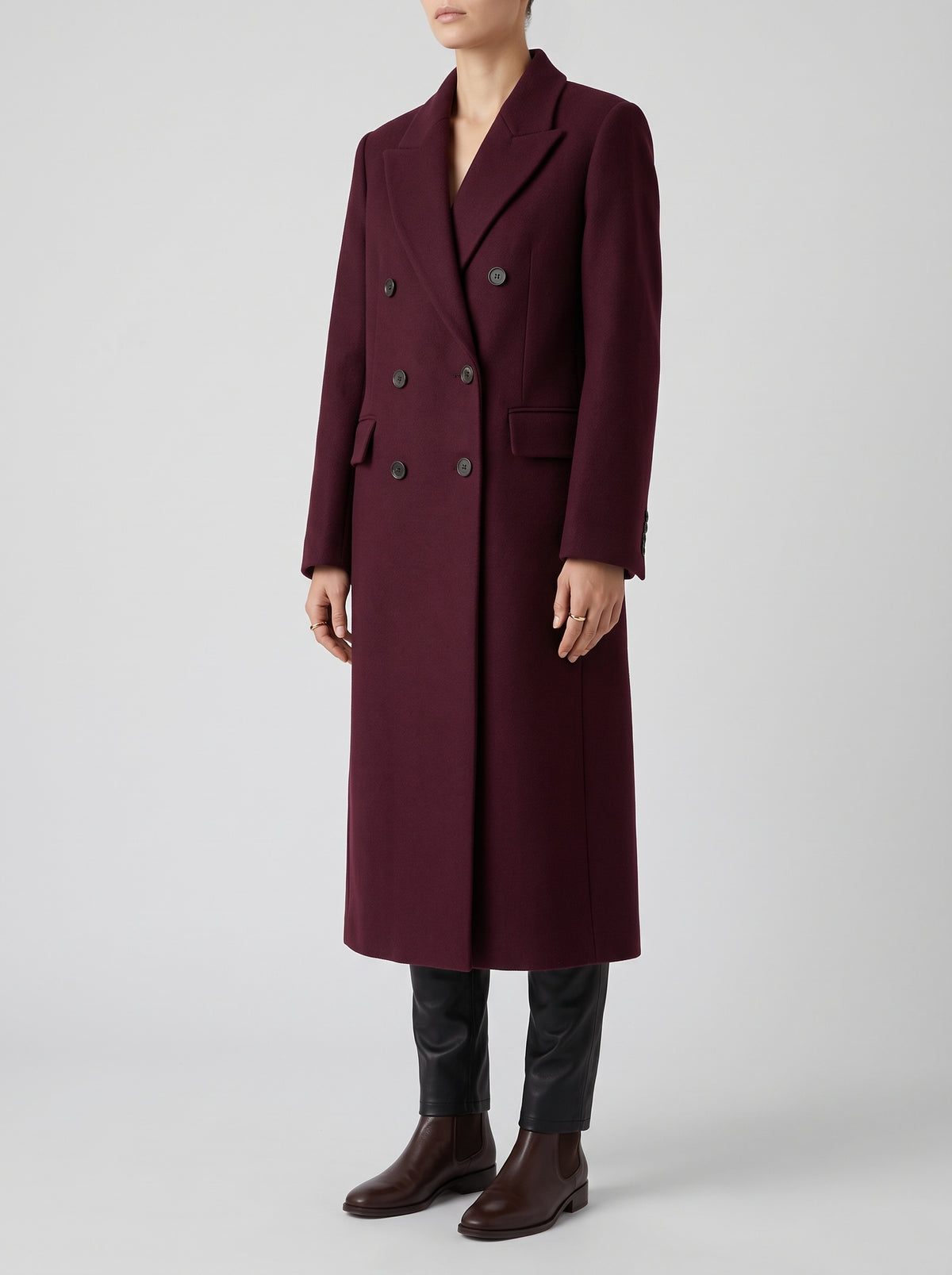 Nora Long Double-Breasted Knit Coat