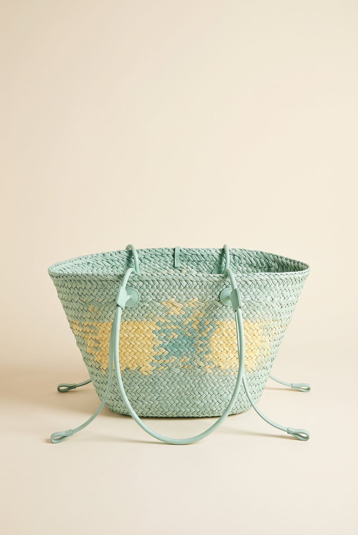 Camille Woven Raffia Tote — Green