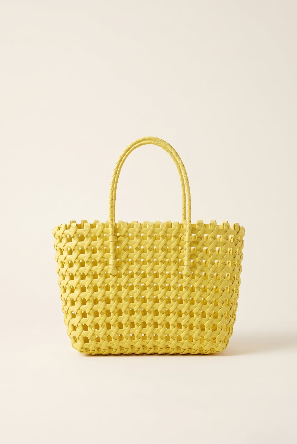 Cabas Cresta à tressage ajouré - Jaune