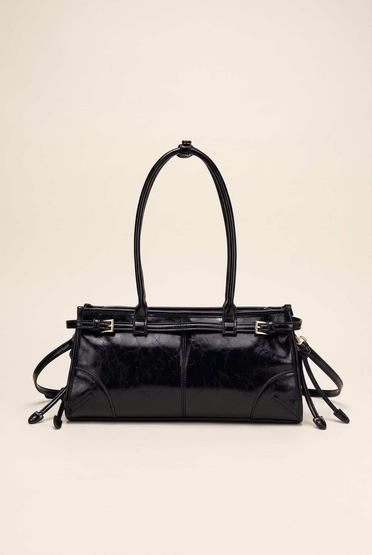Luna Buckle Faux Leather Shoulder Bag