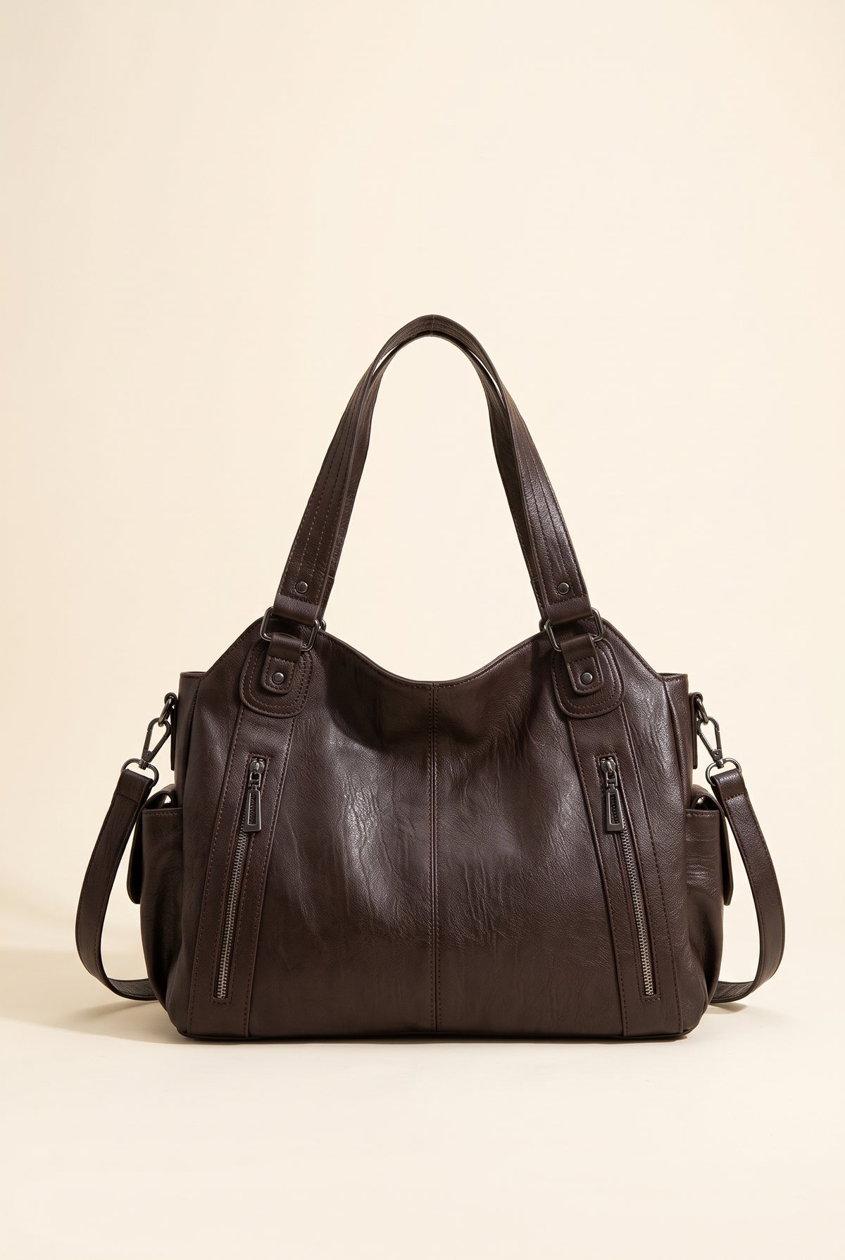 Sac porté épaule Kyla bicolore en effet cuir
