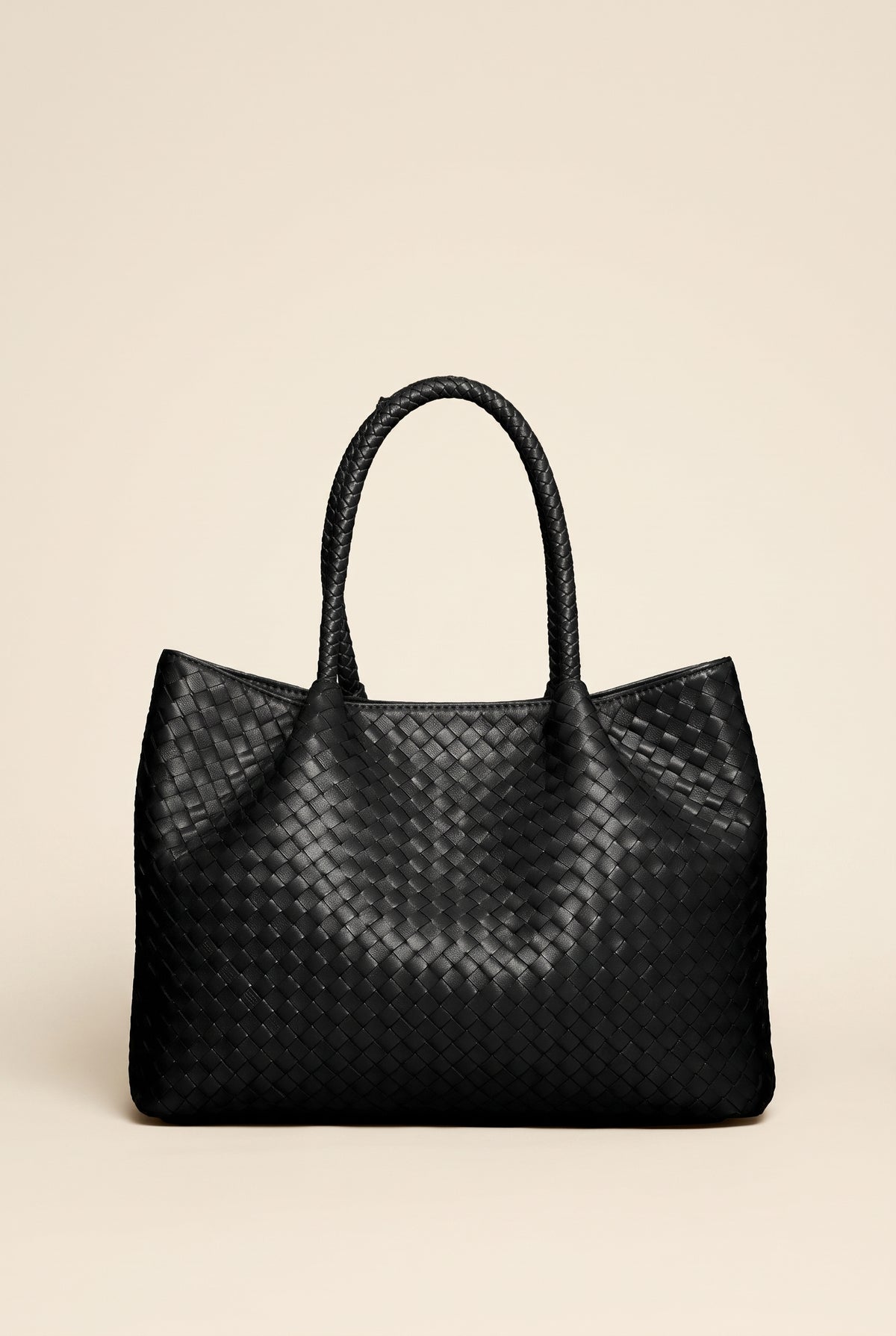 Gracie XL Woven Faux Leather Tote