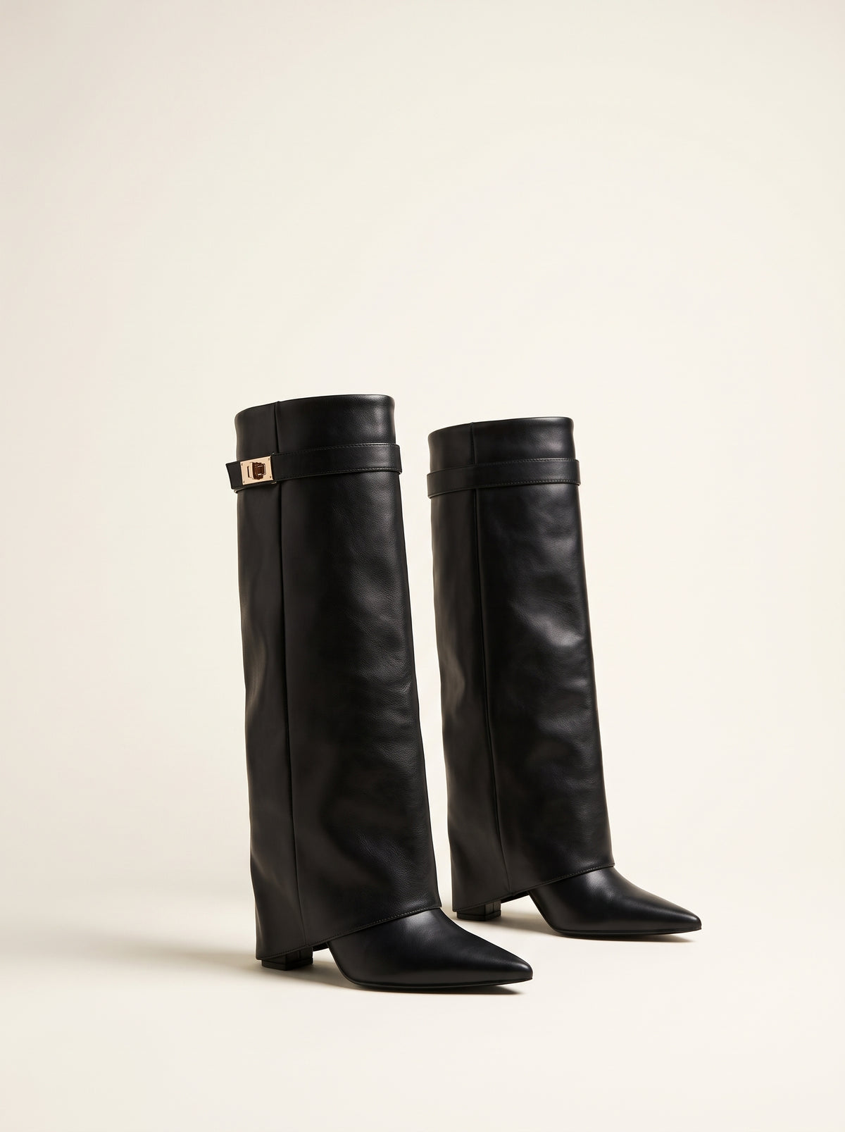 Bottes hautes Kyla en daim - Noir lisse