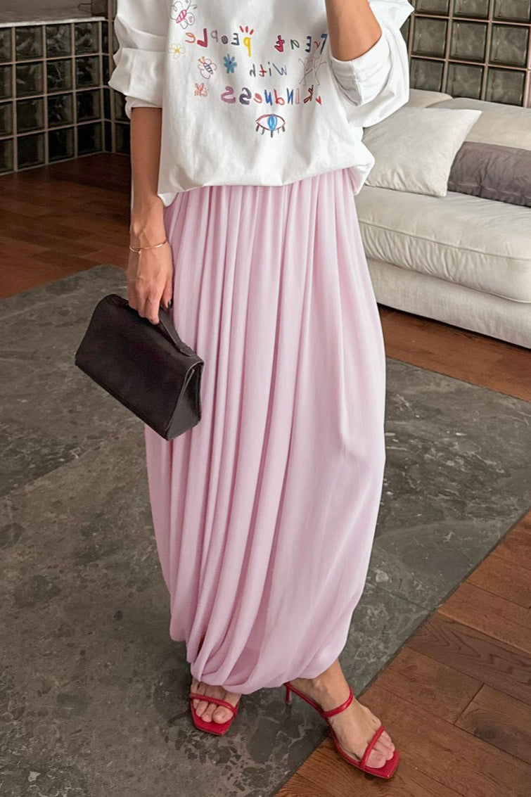 Afroza jupe maxi en mousseline fluide