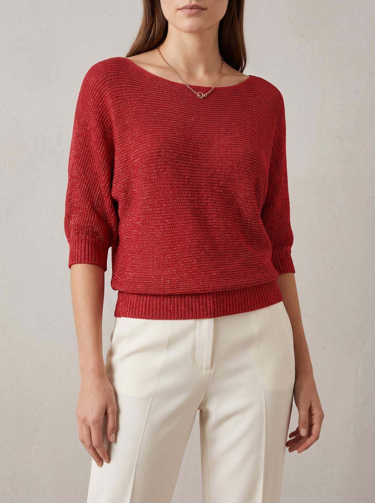 ADÈLE — Knitted Jumper - Red