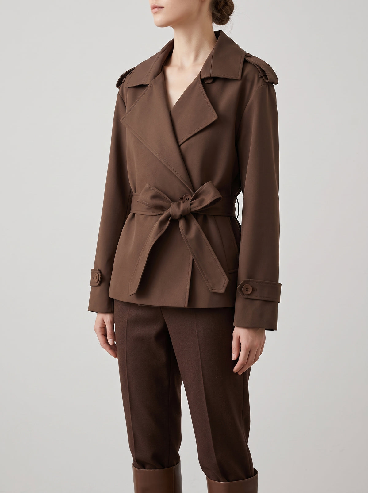 Adinda Cropped Cotton Gabardine Trench Coat