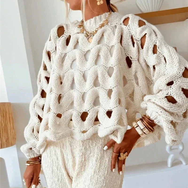 SOPHIE — Pull en Maille Ajourée