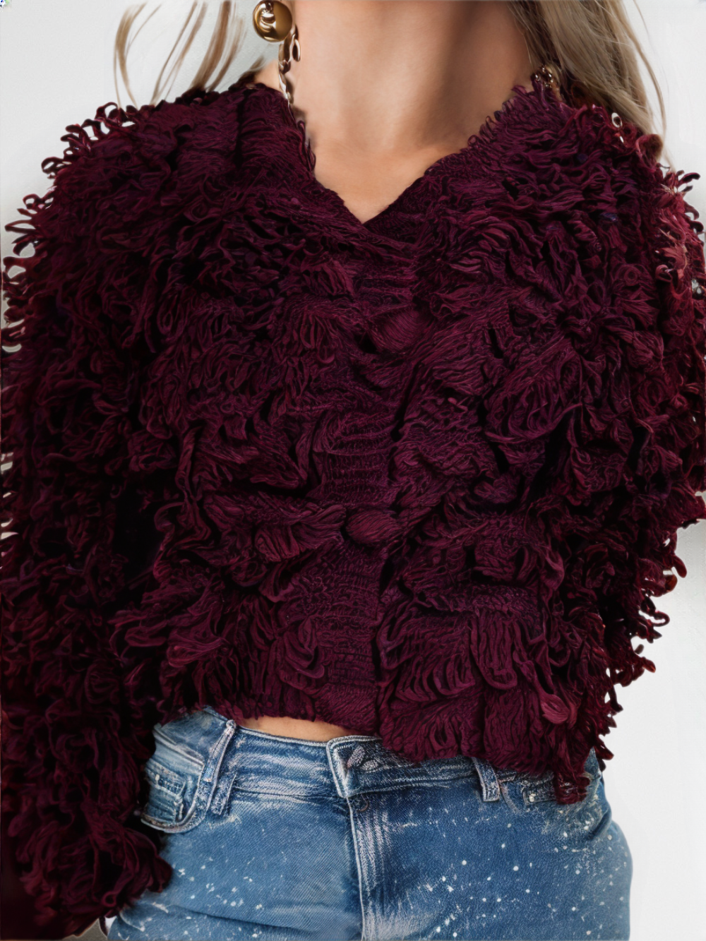 MARGUERITE — Gilet en Maille à Franges