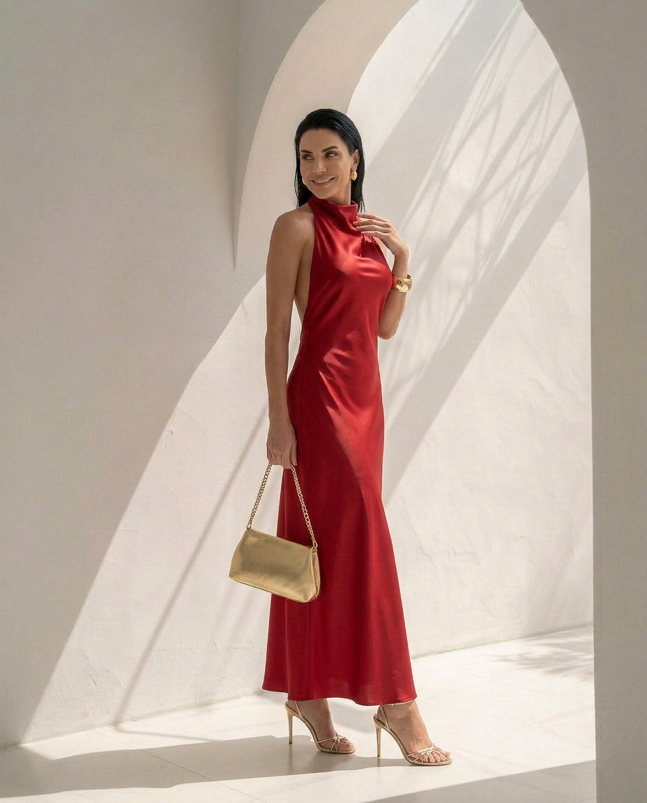 Seraphine · Robe maxi asymétrique