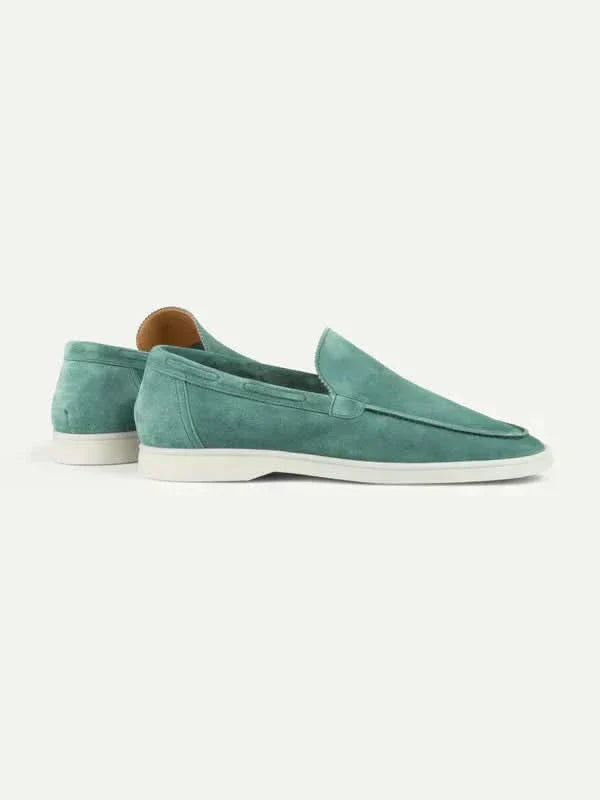 Mocassin bleu azur — porté