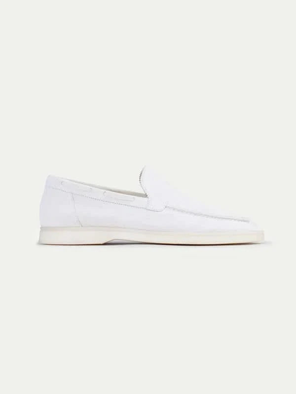 Mocassin Classique en suède blanc nacré — vue principale