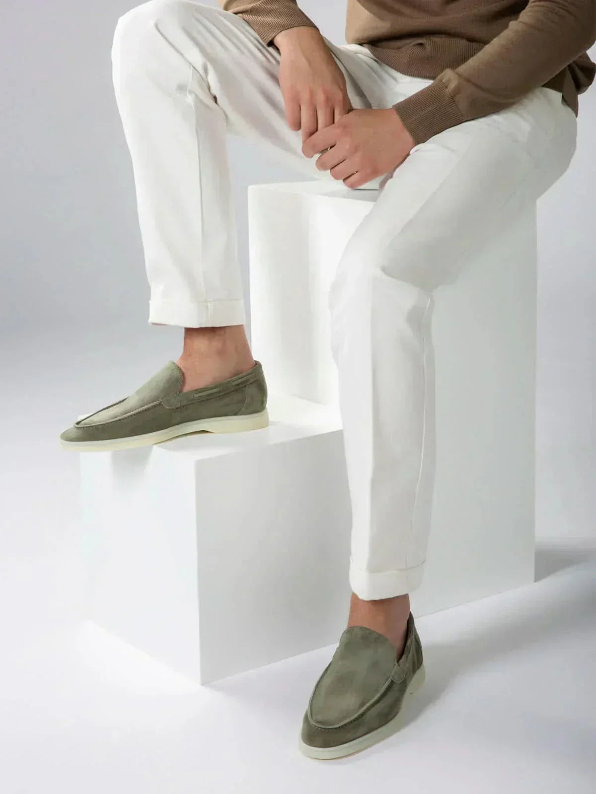 Mocassin vert olive — détail