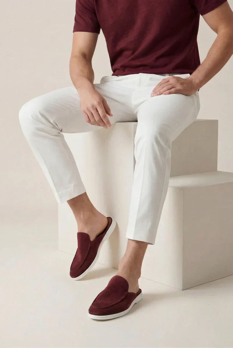 Mule Monaco bordeaux — profil